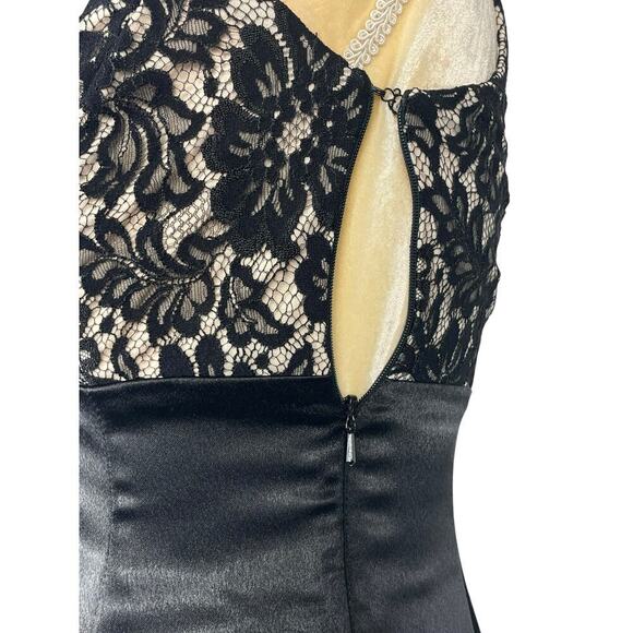 Scott McClintock Black Satin Maxi Dress Size 4 Formal Prom Wedding Cocktail - Picture 6 of 15